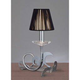 Luminosa Lighting Luminosa Acanto Table Lamp 1 Light E14, Polished Chrome With Black Shade - thumbnail 2