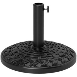 Outsunny 12Kg Garden Parasol Base, Round Resin Garden Umbrella Base, Black - thumbnail 2