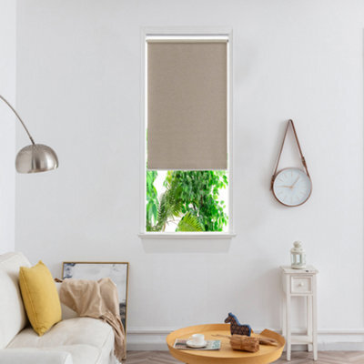 GoodHome Iwerne Corded Beige Blackout & Thermal Roller Blind (W)60Cm (L)180Cm - image 1