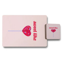 Benjamin Tate Design Sweet Like Placemat And Coaster Set With Wood Bottom Designer Artwork Limited Edition