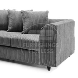 Furnishings For Less UK Luxor Grey Jumbo Cord Large 5 Seater Corner Sofa Long Left Hand Facing - thumbnail 3