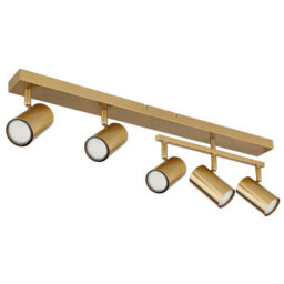Luminosa Lighting Luminosa Robby Ceiling Spotlight Bar Gold Colours Brushed 5X Gu10 - thumbnail 2
