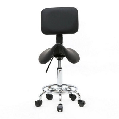 Beauty Saddle Salon Adjustable Stool Massage Modern With Backrest Comfort Black - image 1