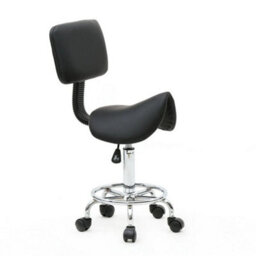 Beauty Saddle Salon Adjustable Stool Massage Modern With Backrest Comfort Black - thumbnail 3