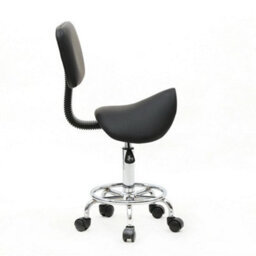 Beauty Saddle Salon Adjustable Stool Massage Modern With Backrest Comfort Black - thumbnail 2