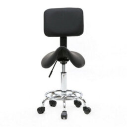 Beauty Saddle Salon Adjustable Stool Massage Modern With Backrest Comfort Black - thumbnail 1