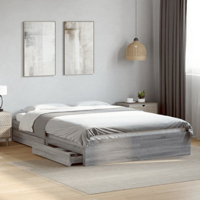 Berkfield Bed Frame With Drawers Without Mattress Grey Sonoma 160X200 Cm - image 1