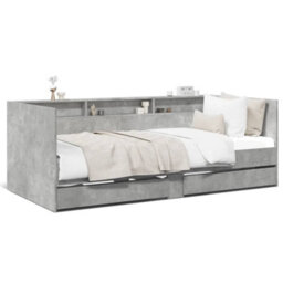 Berkfield Versatile Daybed With Drawers Without Mattress Concrete Grey 100X200 Cm