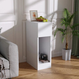 White Modern Bedside Table 1 Drawer Cabinet Bedroom Furniture Storage - thumbnail 6