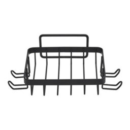 Living And Home 4 Piece No Drill Wall Mount Shower Caddy Set Black Metal Bathroom Organizer With Wall Stickers Hooks - thumbnail 6