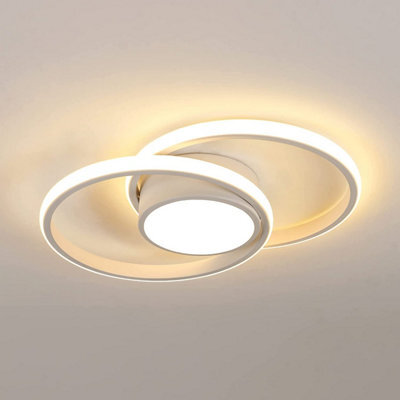 Pheashine Modern Double Round Led Ceiling Light,42W Dia 40Cm Warm White 3000K For Bedroom Or Kitchen - image 1