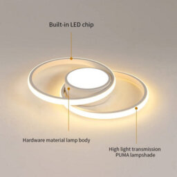 Pheashine Modern Double Round Led Ceiling Light,42W Dia 40Cm Warm White 3000K For Bedroom Or Kitchen - thumbnail 4