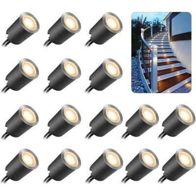 Set Of 16 Led Recessed Spotlights For Outdoor Use For Wooden Terrace Swimming Pool Garden Stairs Wooden Deck
