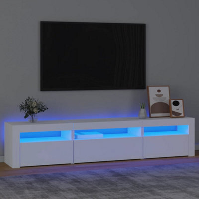 Walplus Tv Cabinet With Led Lights White 195X35X40 Cm - image 1