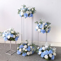 Living And Home Silver Tall Metal Column Vase Flower Stand Wedding Centrepieces H 60Cm - thumbnail 3