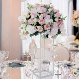 Living And Home Silver Tall Metal Column Vase Flower Stand Wedding Centrepieces H 60Cm - thumbnail 2