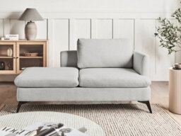 Beliani Right-Hand Chaise Longue Sievoz Fabric Light Grey - thumbnail 2
