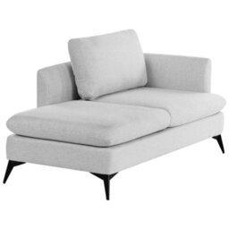Beliani Right-Hand Chaise Longue Sievoz Fabric Light Grey - thumbnail 4