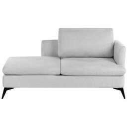 Beliani Right-Hand Chaise Longue Sievoz Fabric Light Grey