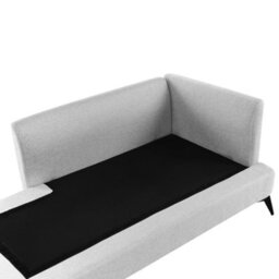 Beliani Right-Hand Chaise Longue Sievoz Fabric Light Grey - thumbnail 8