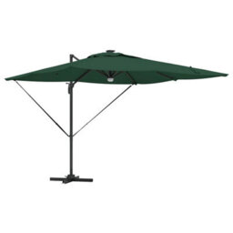 Berkfield Cantilever Roma Parasol With Leds Green 286X285X270 Cm Aluminium - thumbnail 2