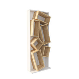 Decorotika Carmen Assymetrical Design Bookshelf, Shelving Unit, Display Unit With 6 Shelves White & Sapphire Oak - thumbnail 5