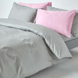 Homescapes Silver Grey Egyptian Cotton Duvet Cover With Pillowcases 200 Tc, Double - thumbnail 5