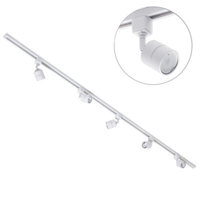 Litecraft Soho White 5 Head 2M Straight Kitchen Track Light With Led Bulbs - image 1
