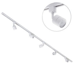 Litecraft Soho White 5 Head 2M Straight Kitchen Track Light With Led Bulbs - thumbnail 1