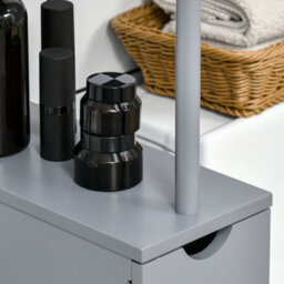 Homcom Tall Bathroom Storage Cabinet With Shelf And Drawers, Grey - thumbnail 7