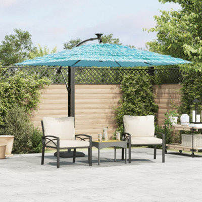 Berkfield Garden Parasol With Steel Pole Blue 246X246X230 Cm - image 1