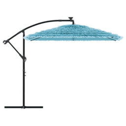 Berkfield Garden Parasol With Steel Pole Blue 246X246X230 Cm - thumbnail 4