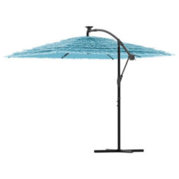 Berkfield Garden Parasol With Steel Pole Blue 246X246X230 Cm - thumbnail 5