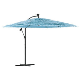 Berkfield Garden Parasol With Steel Pole Blue 246X246X230 Cm - thumbnail 2