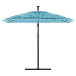 Berkfield Garden Parasol With Steel Pole Blue 246X246X230 Cm - thumbnail 3