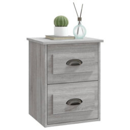 Berkfield Wall-Mounted Bedside Cabinets 2 Pcs Grey Sonoma 41.5X36X53Cm - thumbnail 5