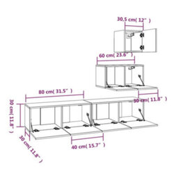 Berkfield 4 Piece Tv Cabinet Set Grey Sonoma Engineered Wood - thumbnail 7