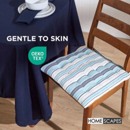 Homescapes Navy Blue Seat Pads Or Cotton Chair Cushions 40X40 Cm, Set Of 4 Plain Chair Pads For Dining, Kitchen Or Outdoor - thumbnail 3