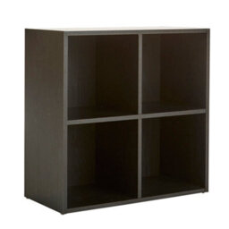 Home Source 4 Cube Storage Bookcase Shelf Unit Black - thumbnail 7
