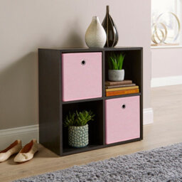 Home Source 4 Cube Storage Bookcase Shelf Unit Black - thumbnail 6