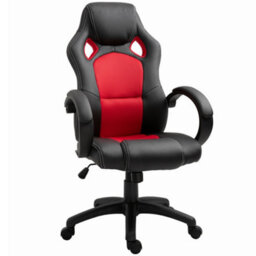 HOMCOM Vinsetto Racing Gaming Chair Swivel Home Office Gamer Chair With Wheels, Red - thumbnail 2