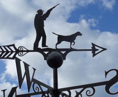 Poppy Forge Shooting Scene Weathervane - Solid Steel - W61 X H88 Cm - Powder Coated Black - image 1