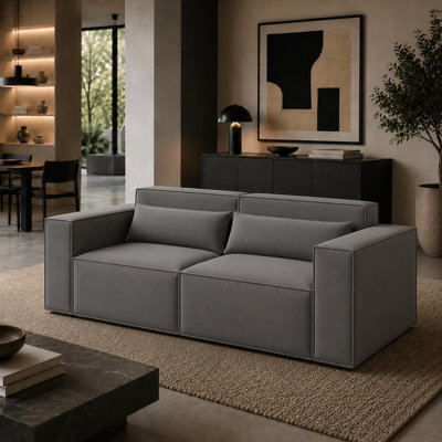 Luxury Sloane Velvet Sofa - Grey 3 Seater