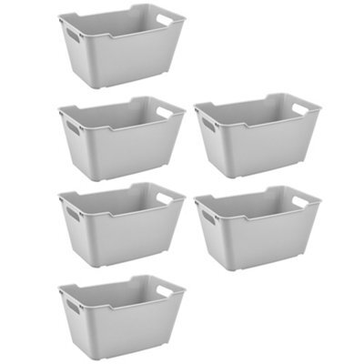 Keeeper Set Of 6 Lifestyle Storage Box 6L Textured Surface - Nordic Grey - image 1