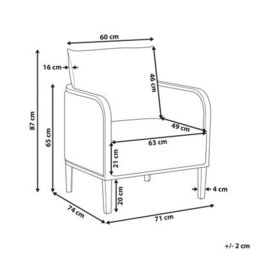 Beliani Garden Armchair Montefalco Metal White - thumbnail 3