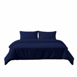 Microfibre Soft Touch Duvet Cover And Pillowcase/s Set Bed Linen Navy - thumbnail 2