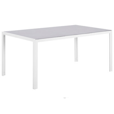 Beliani Garden Dining Table Catania 160 Cm 91 Cm Glass Grey - image 1