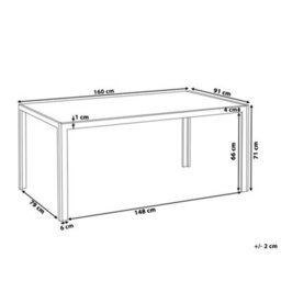 Beliani Garden Dining Table Catania 160 Cm 91 Cm Glass Grey - thumbnail 3