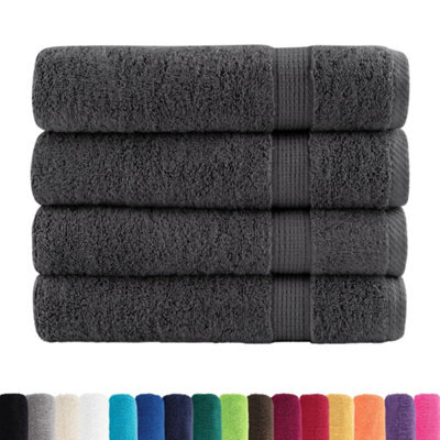 Berkfield Durable Premium Hand Towels Solund 4Pcs Anthracite 50X100Cm 600Gsm