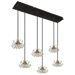 Luminosa Lighting Luminosa Fiore Cluster Pendant Ceiling Light Matt Black 6X G9 - thumbnail 2